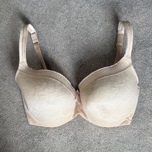 Cacique Modern Lace Covered Lightly Lined Balconette Bra Lace Bra - Tan 38G
